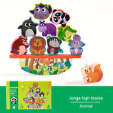 بازی تعادلی چوبی کودکانه شامل قطعات رنگی برای تقویت تمرکز و مهارتهای حرکتی