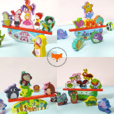 بازی تعادلی چوبی کودکانه شامل قطعات رنگی برای تقویت تمرکز و مهارتهای حرکتی