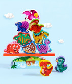 بازی تعادلی چوبی کودکانه شامل قطعات رنگی برای تقویت تمرکز و مهارتهای حرکتی