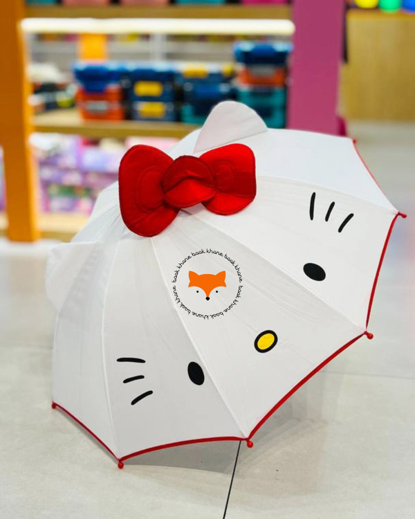 چتر کودکانه ضدآب با چهره گربه و فرم سهبعدی