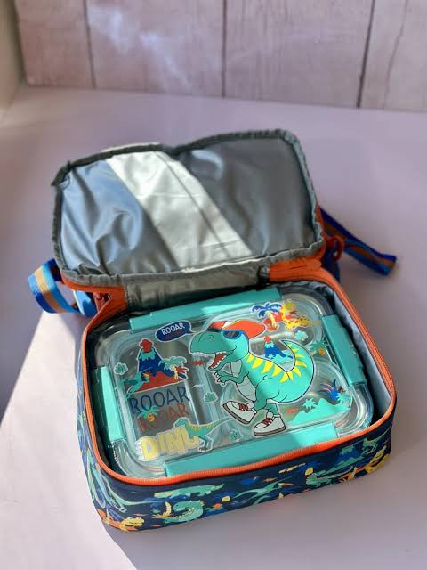 لانچ بگ عایقدار مناسب مدرسه و مهدکودک با طرح دایناسور