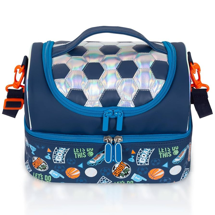 کیف غذای برند وست مدل فوتبال با دسته مقاوم و زیپ روان