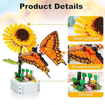 مدل ساختنی طبیعتمحور با گلبرگهای زرد و مرکز قهوهای