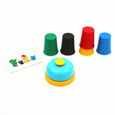 بازی فکری کاپوچین هوپا با لیوانهای رنگی و کارتهای چالش