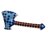 عروسک پولیشی تبر ماینکرافت با طراحی پیکسلی آبی و سفید