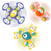 Colorful baby spinner toys with animal faces and suction base