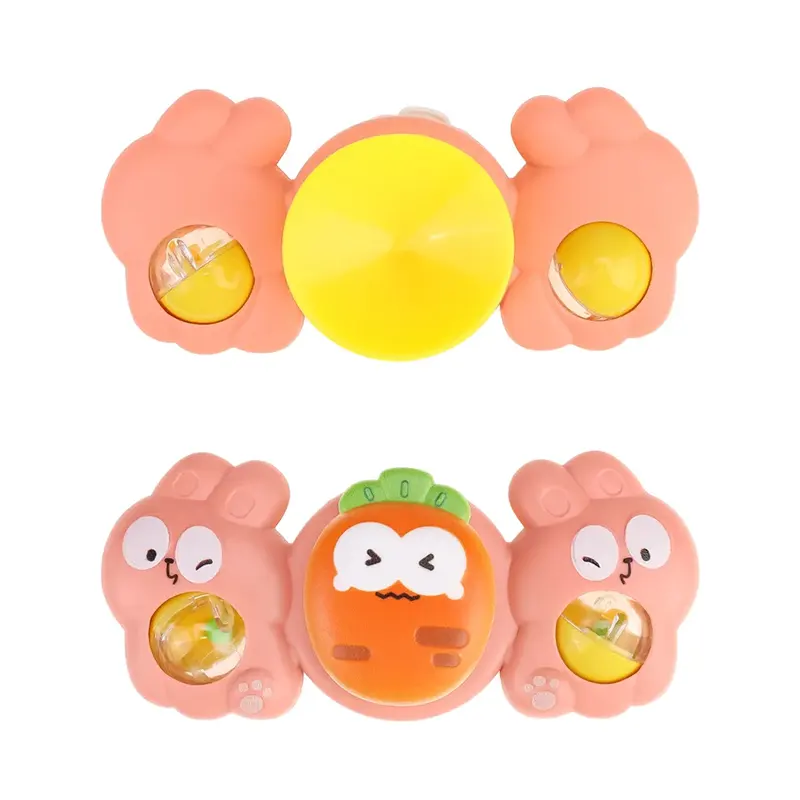 Colorful baby spinner toys with animal faces and suction base