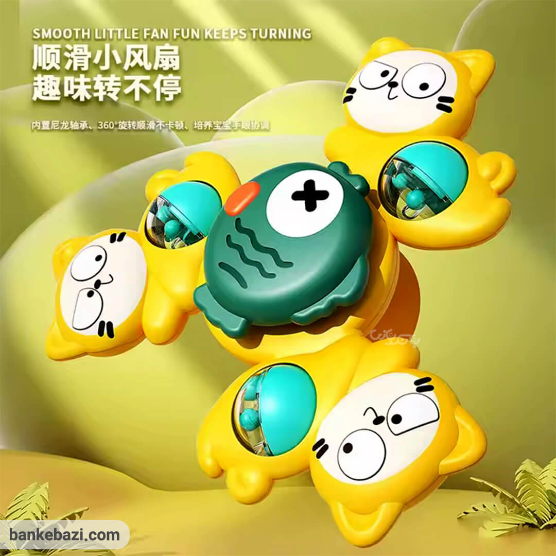 Colorful baby spinner toys with animal faces and suction base