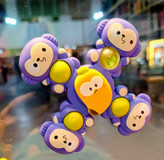 Colorful baby spinner toys with animal faces and suction base