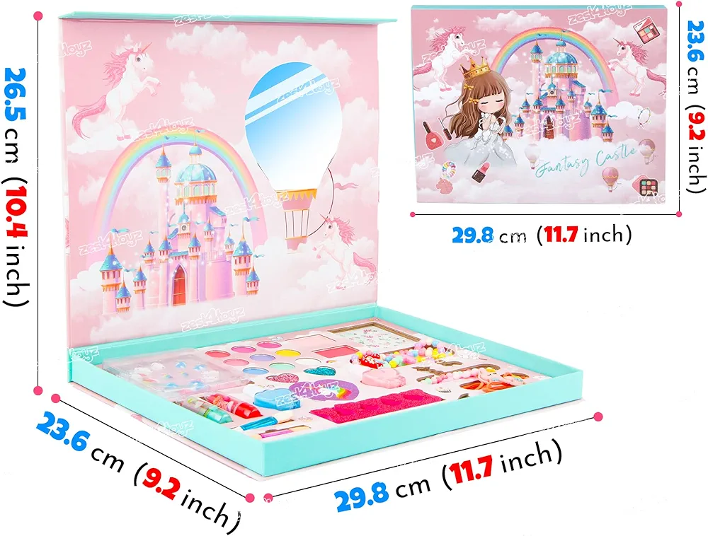 ست آرایشی کودک Fantasy Castle با طراحی قلعه‌ای رنگارنگ