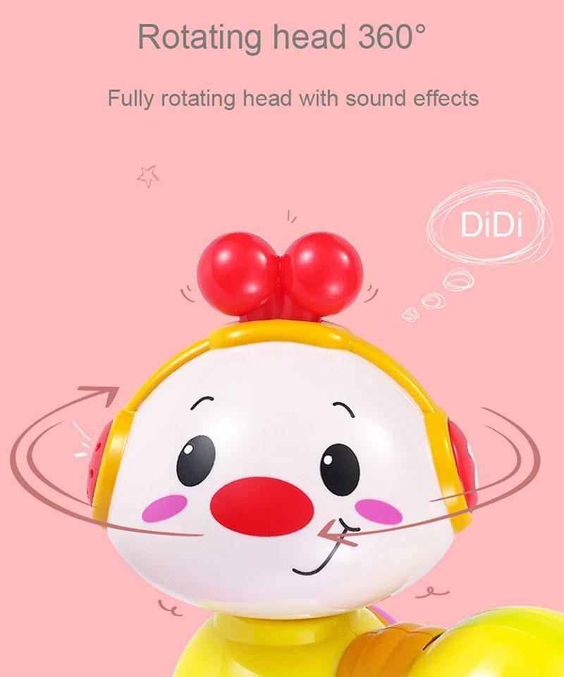 کرم خزنده موزیکال هولا با طراحی رنگارنگ و چهره خندان