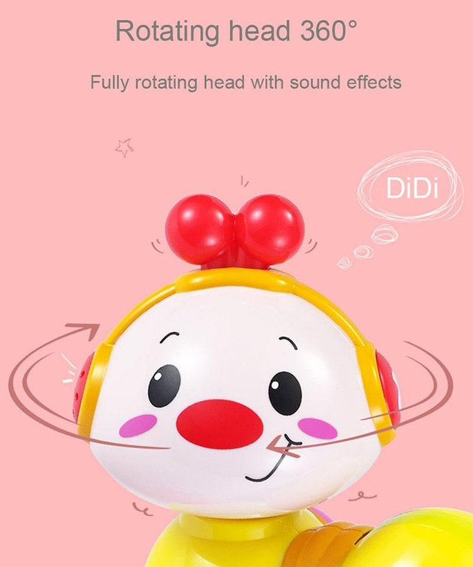 کرم خزنده موزیکال هولا با طراحی رنگارنگ و چهره خندان