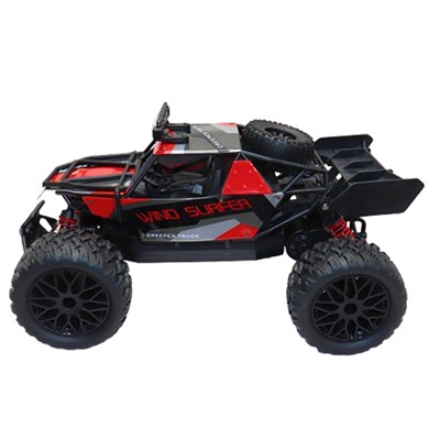 ماشین کنترلی آفرود Sulang رنگ قرمز با تایرهای بزرگ و بدنه مقاوم