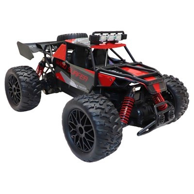 ماشین کنترلی آفرود Sulang رنگ قرمز با تایرهای بزرگ و بدنه مقاوم