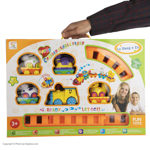 قطار موزیکال نشکن پنج واگن برند Le Dong e Zu با حیوانات کارتونی