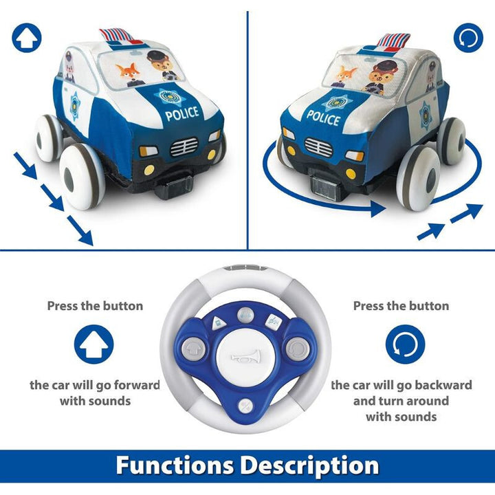 ماشین کنترلی پارچه‌ای نرم با کنترل کودکانه و زیرانداز شهری رنگی