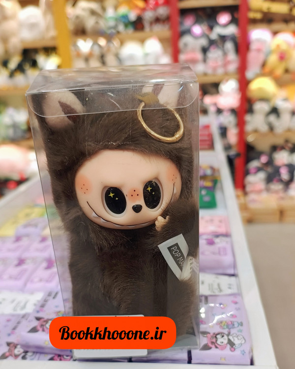 عروسک لبوبو آنجل با لباس خرگوشی قهوه ای و چهره لبخنددار