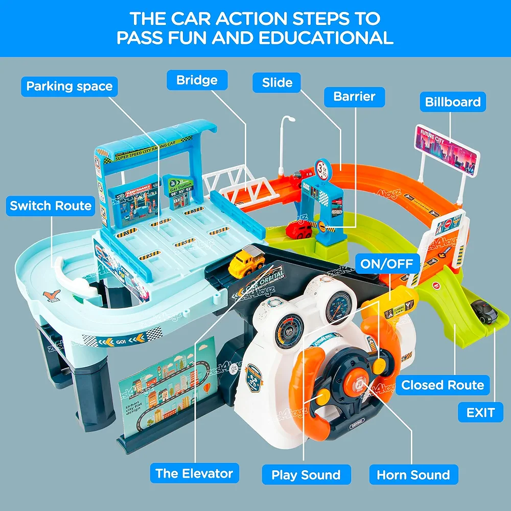 دارای فرمان هدایت‌گر، رمپ، تونل و تابلوهای تعاملی