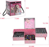 ست ساخت زیورآلات ۳۲۰۰ تکه با جعبه چندبخشی صورتی