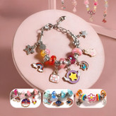 ست ساخت زیورآلات ۳۲۰۰ تکه با جعبه چندبخشی صورتی