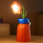 چراغ خواب شارژی طرح گل با گلدانهای رنگی و گلهای فانتزی