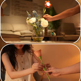 چراغ خواب شارژی طرح گل با گلدانهای رنگی و گلهای فانتزی