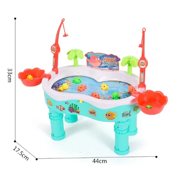 میز ماهیگیری موزیکال کودکانه با حوضچه آبی و ماهی‌های رنگی