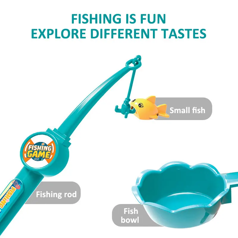 میز ماهیگیری موزیکال کودکانه با حوضچه آبی و ماهی‌های رنگی