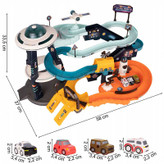 اسباببازی ریسینگ و پارکینگ طبقاتی پایگاه فضایی کد T905A با طراحی چندطبقه، رمپها و تم فضایی؛ مناسب بازی تخیلی و حرکتی کودکان ۴ سال به بالا.
