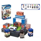 لگو مگنتی پلیس ۵۴ تکه شامل بلوکهای مغناطیسی، ماشین پلیس، تابلو راهنما و فیگور شخصیتها