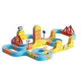 ست قطار ریلی مگنتی با مسیرهای آهنربایی و قطعات رنگی؛ مناسب ساختوساز و بازی خلاقانه کودکان.