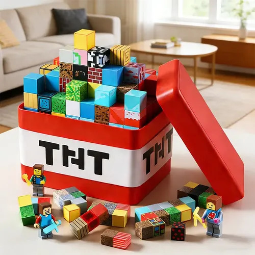 مکعب مگنتی ماینکرافت ۲۰۰ تکه؛ ست ساختنی با باکس TNT برای طرفداران بازی ماینکرافت.