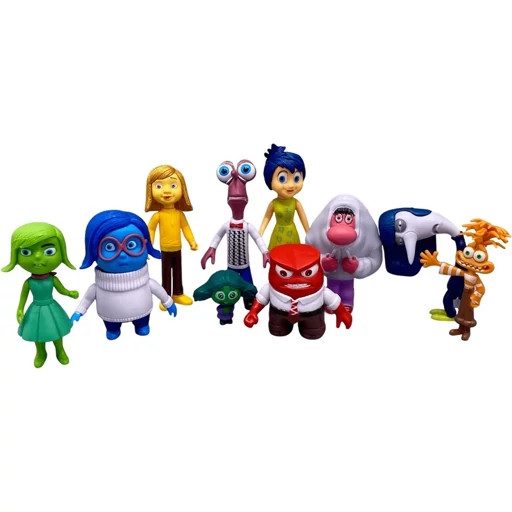 فیگور ۱۰ عددی انیمیشن بیرون و درون (Inside Out)؛ ست اسباببازی کلکسیونی شخصیتهای احساسات مناسب هدیه و دکور.