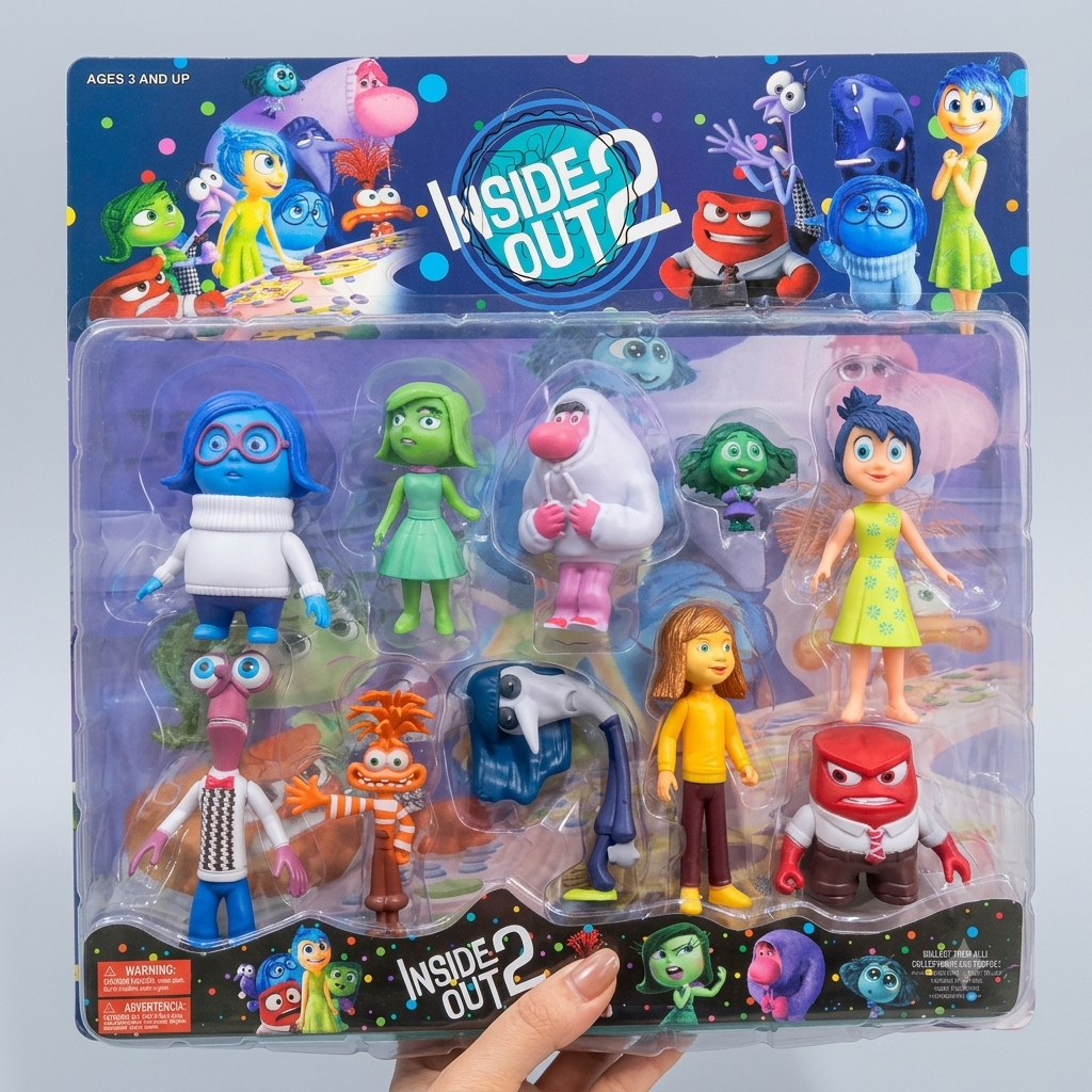 فیگور ۱۰ عددی انیمیشن بیرون و درون (Inside Out)؛ ست اسباب‌بازی کلکسیونی شخصیت‌های احساسات مناسب هدیه و دکور.