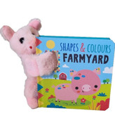 کتاب انگلیسی آموزش اشکال و رنگها مدل Shapes and Colours Farmyard؛ کتاب آموزشی و داستان مصور کودکانه با طرح حیوانات مزرعه.
