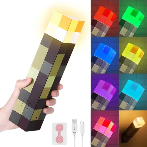 چراغ خواب ماینکرافت مدل مشعل چند رنگ RGB  کد CTT637