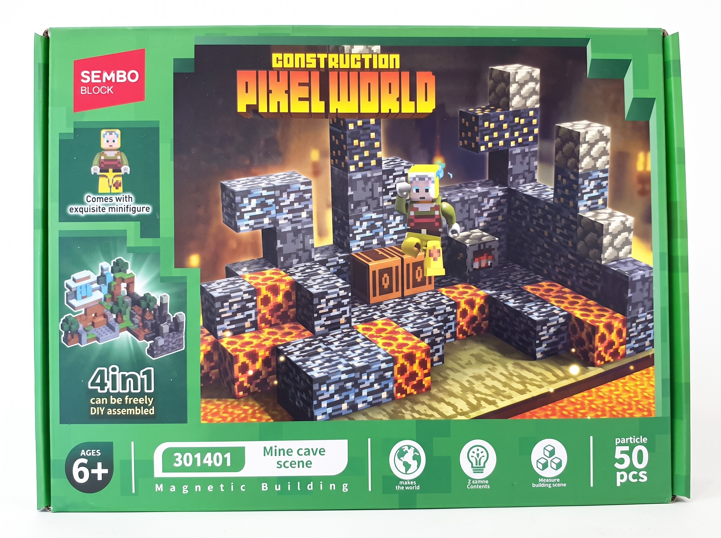 لگو مگنتی ماینکرافت 50 تکه برند SEMBO  کد 301408